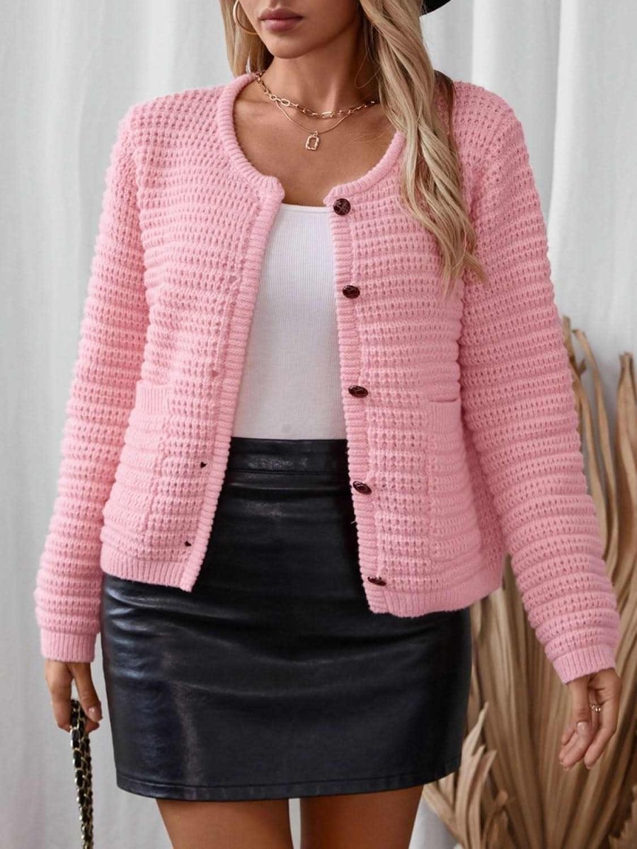 BUtton Up Long Sleeve Cardigan - Love Salve 