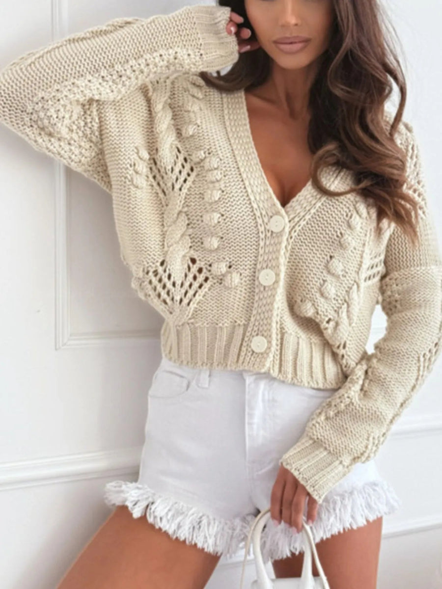 Button Up V - Neck Cardigan - Love Salve