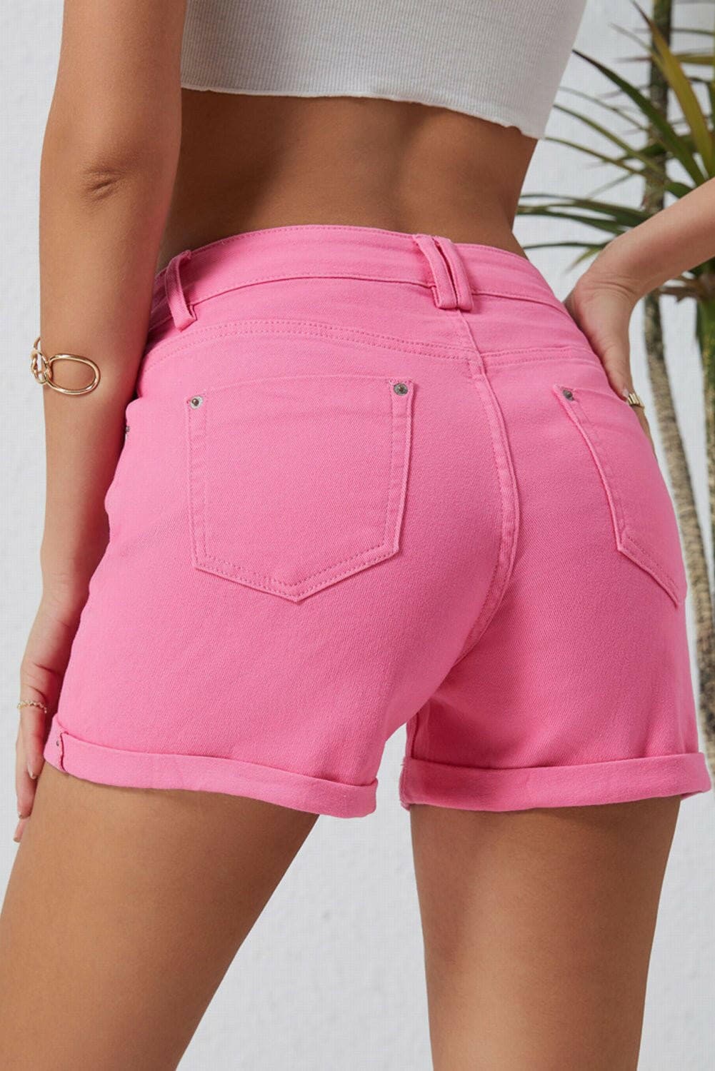 Buttoned Shorts with Pockets - Love Salve