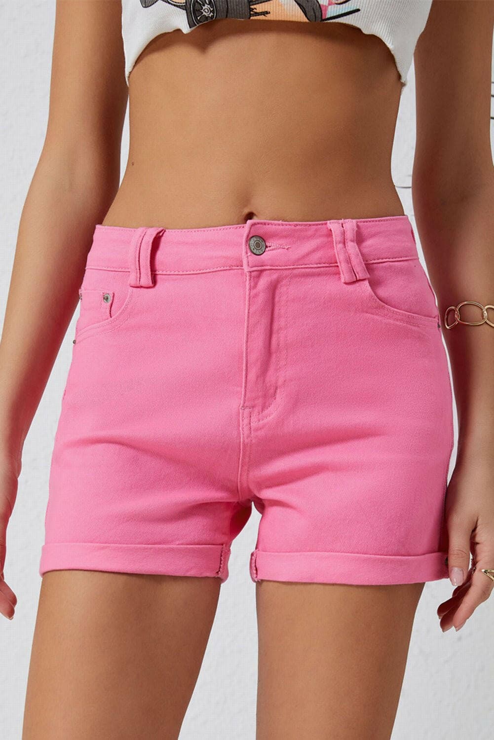 Buttoned Shorts with Pockets - Love Salve