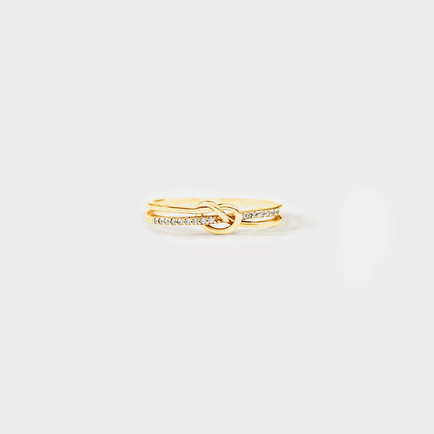 925 Sterling Silver Double-Layered Knot Ring.