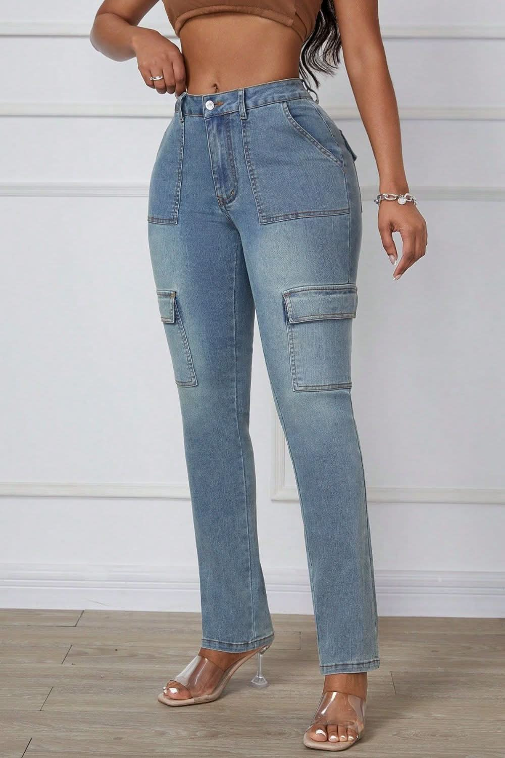 Skinny Jeans with Cargo Pockets