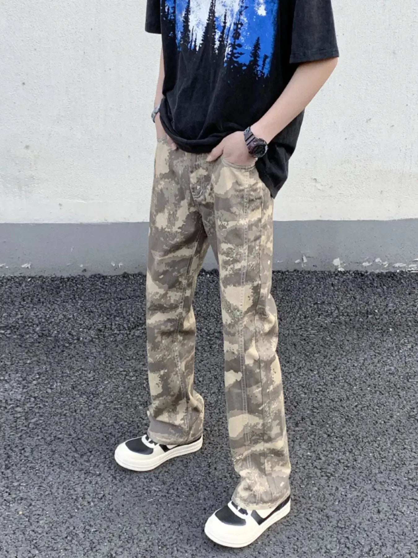 Men's Camouflage Straight-Leg Pants Simply Love