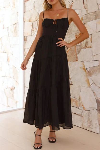 Whimsical Breeze Smocked Cami Maxi Dress