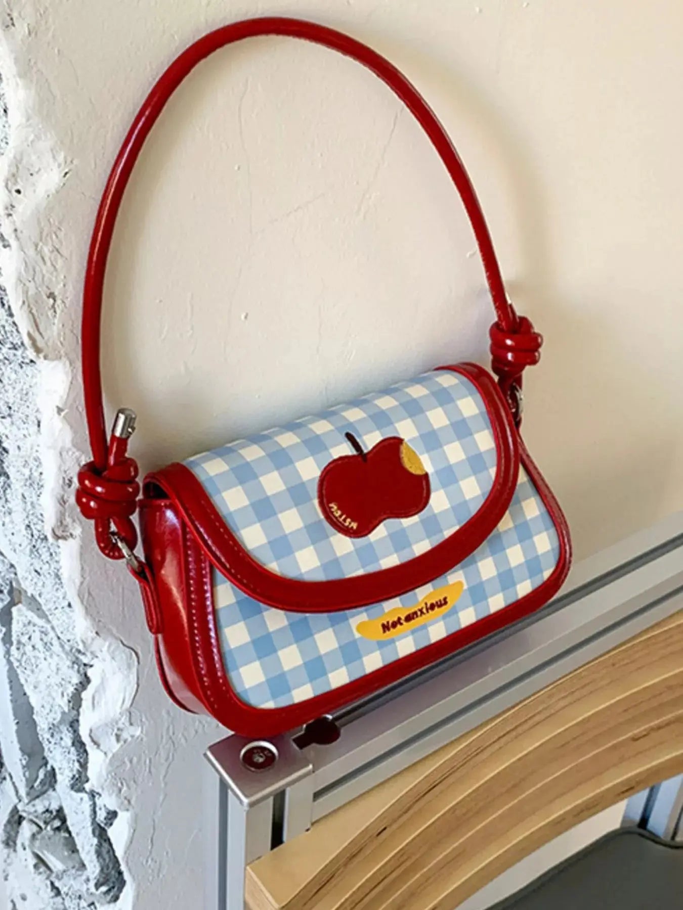 Apple Gingham Shoulder Bag Simply Love