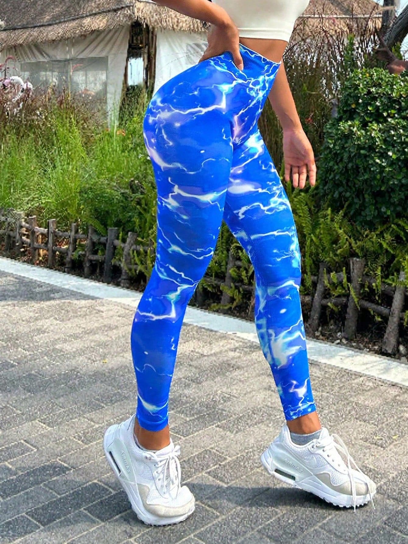 Tie-dye Slim Fit High Waistband Long Active Pants.