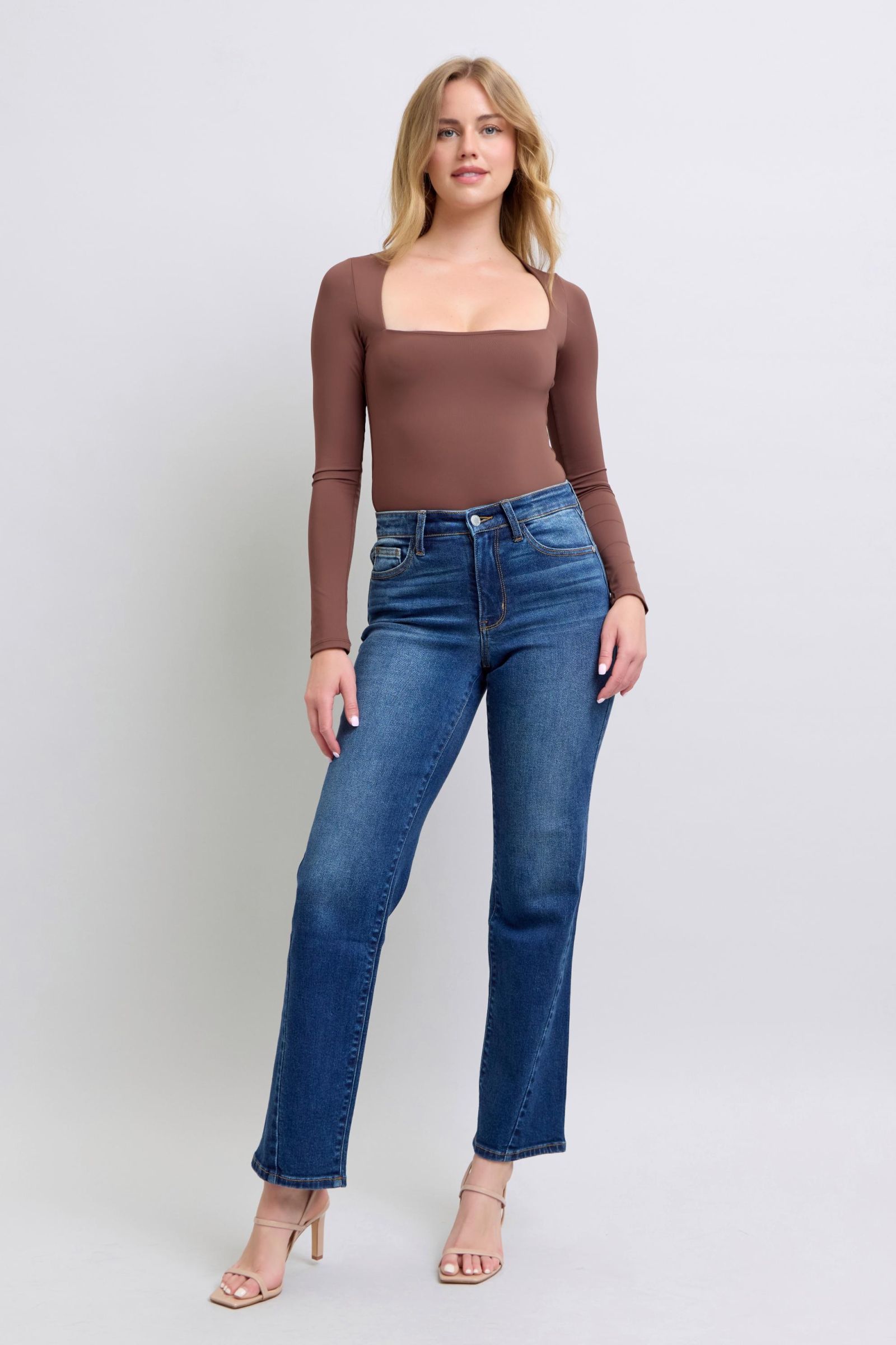 Judy Blue Full Size Side Seam Detail Straight Jeans with Pockets Coco’s Tee Boutique