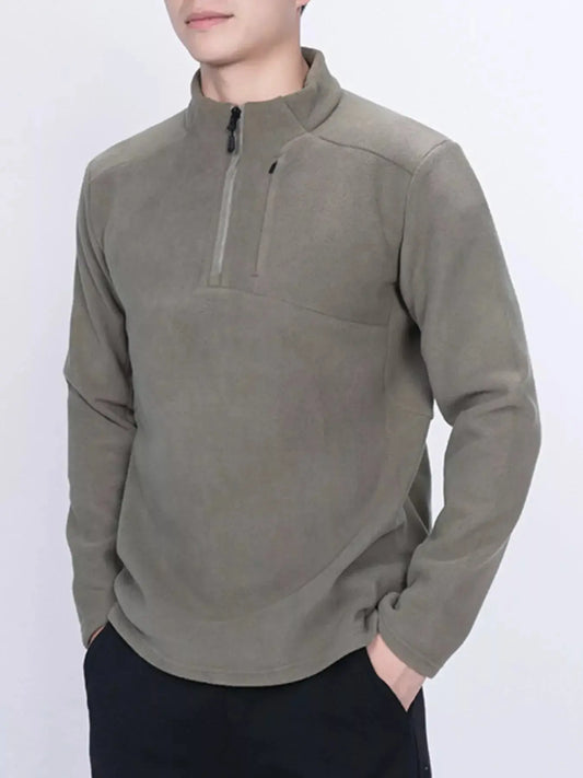 Mens Plus Size Quarter Zip Fleece Sweatshirt For Cold Weather Comfort Simply Love