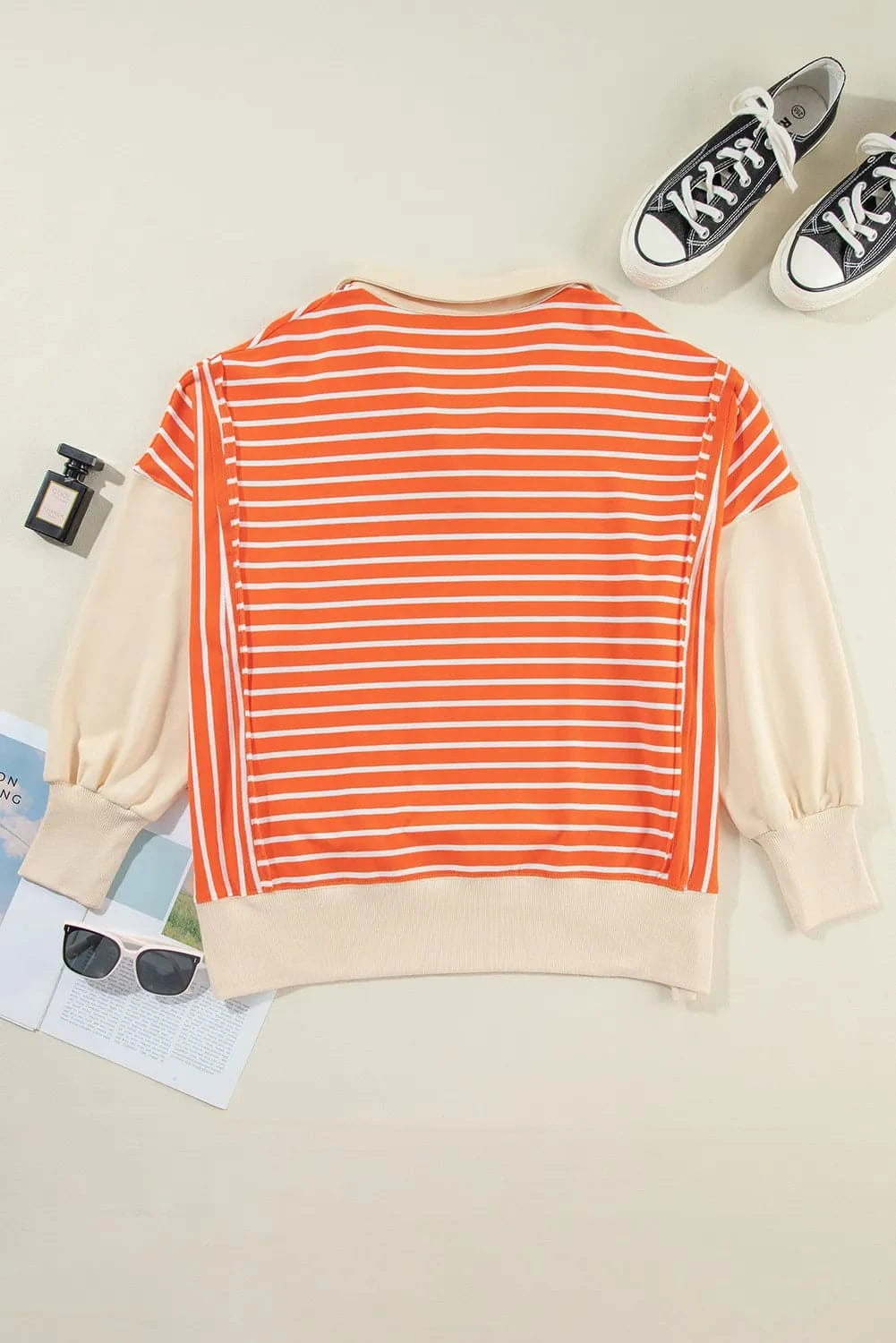 Chic striped long sleeve top