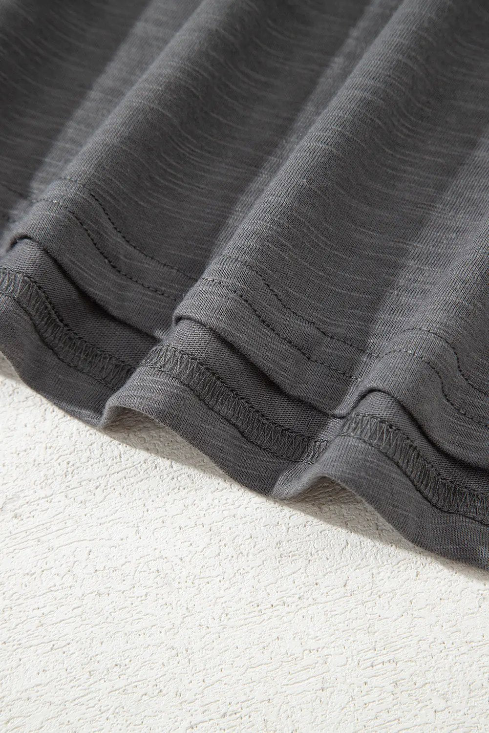 Plus Size Dark Grey Double Ruffled Short Sleeve Top Dear-Lover Dropshipping