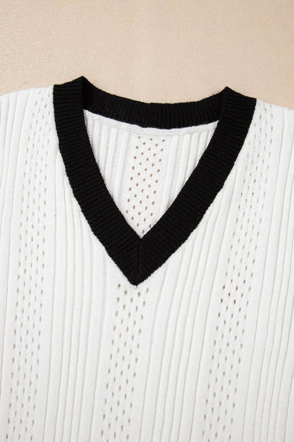 Simply Love: Knit Vest - Eyelet Trim Simply Love