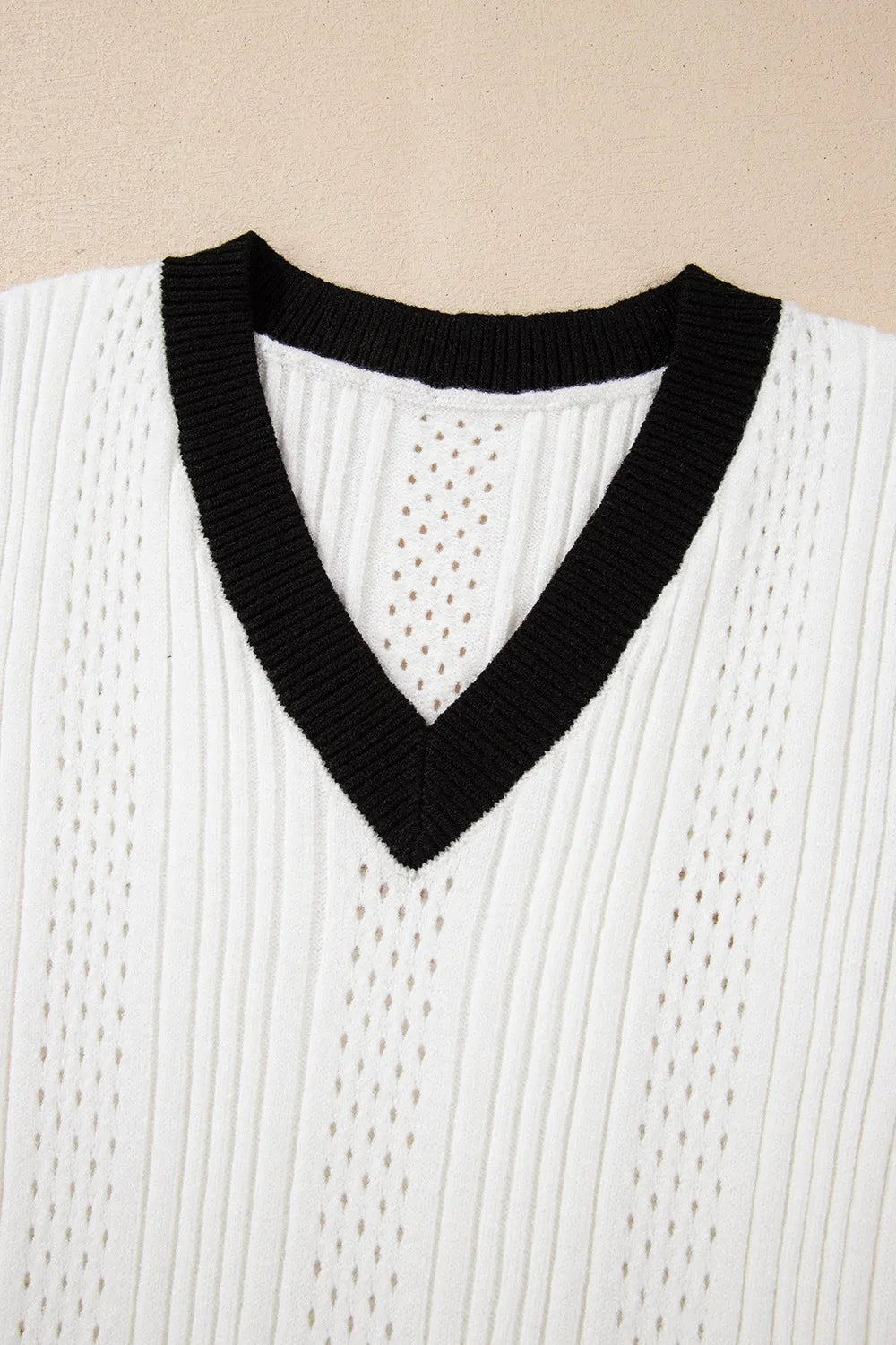 Simply Love: Knit Vest - Eyelet Trim