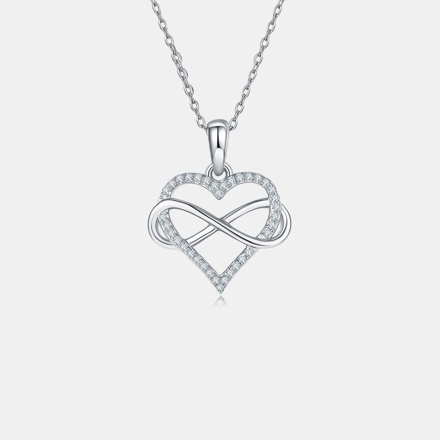 Moissanite 925 Sterling Silver Heart Shape Necklace.