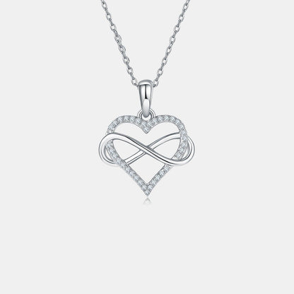 Moissanite 925 Sterling Silver Heart Shape Necklace.