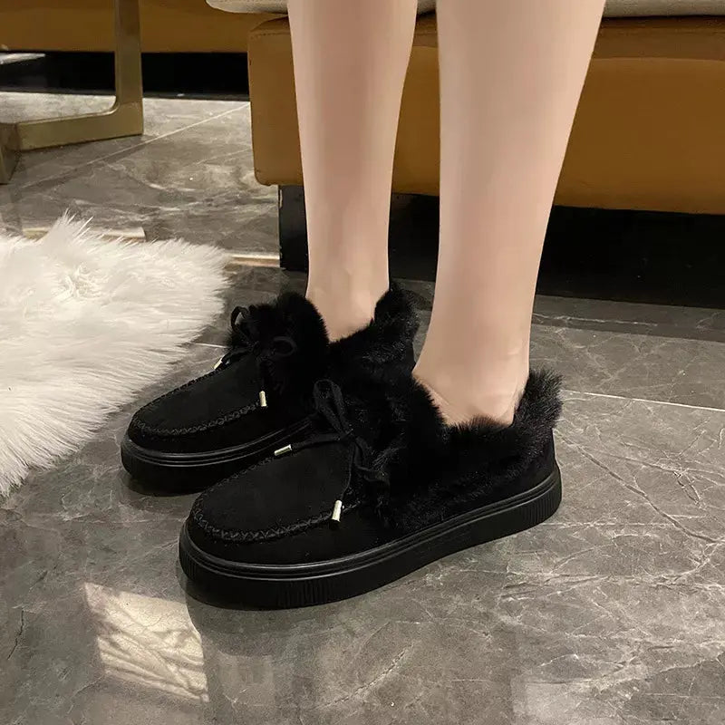 Fuzzy Round Toe Slip-Ons Simply Love