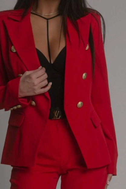 Power Play Double-Breasted Blazer & Tailored Pants Set – Sizes S to 3XL