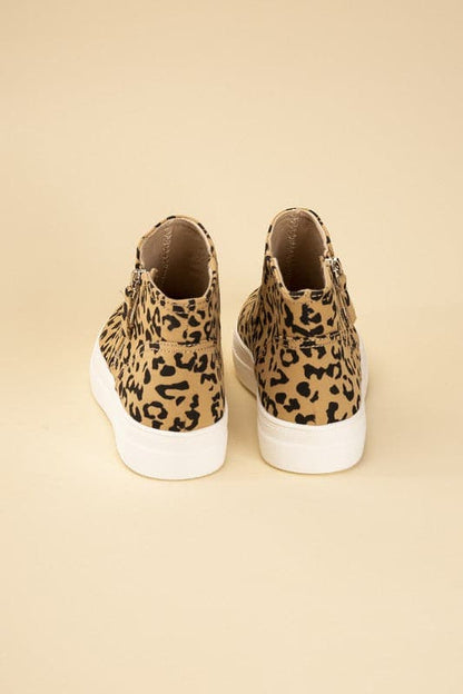 Route-S High Top Leopard Sneakers.