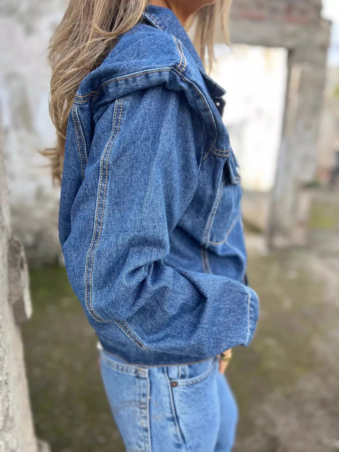 Plus Size Button Up Chest Pockets Denim Jacket Simply Love