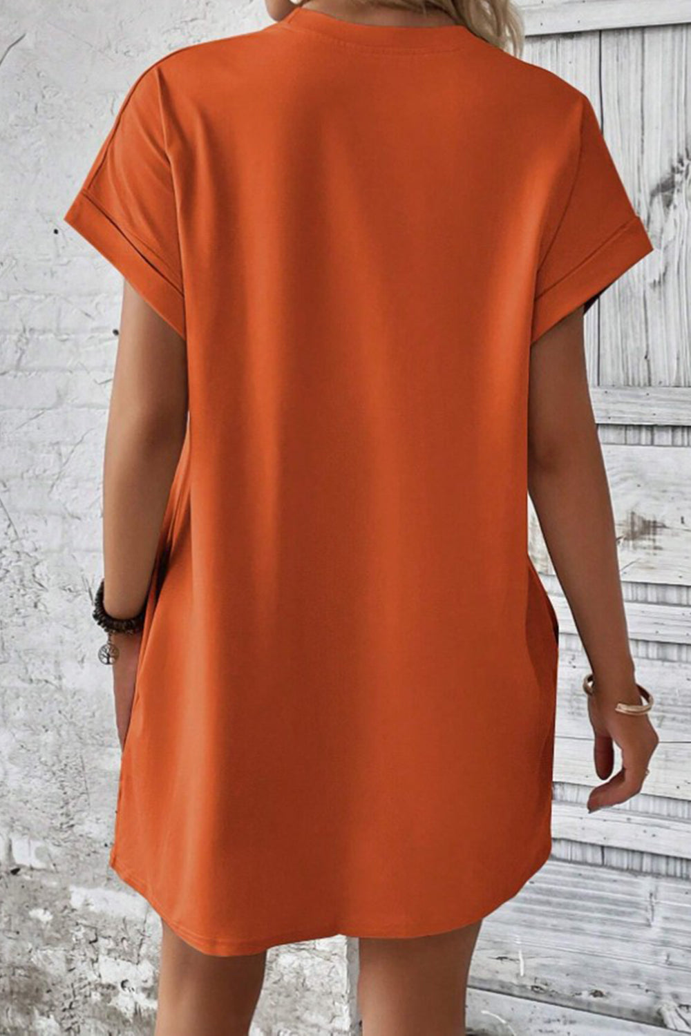 Pocketed Round Neck Short Sleeve Dress Coco’s Tee Boutique
