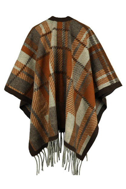 Cloak Sleeve Fringe Detail Poncho.