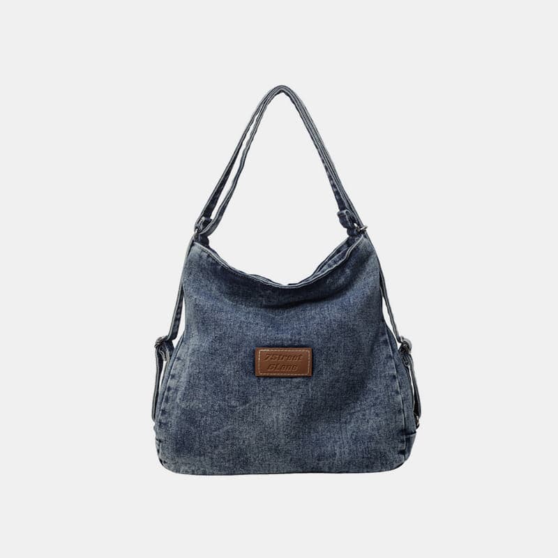 Denim shoulder bag - adjustable straps