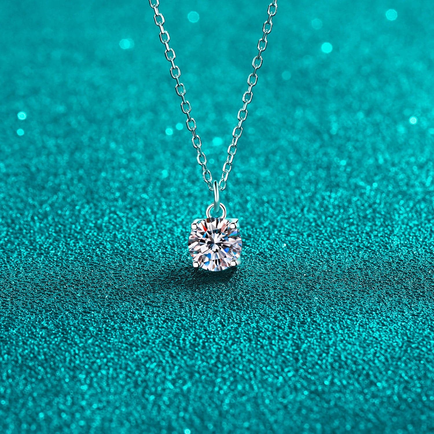 1 Carat Moissanite 925 Sterling Silver Necklace.