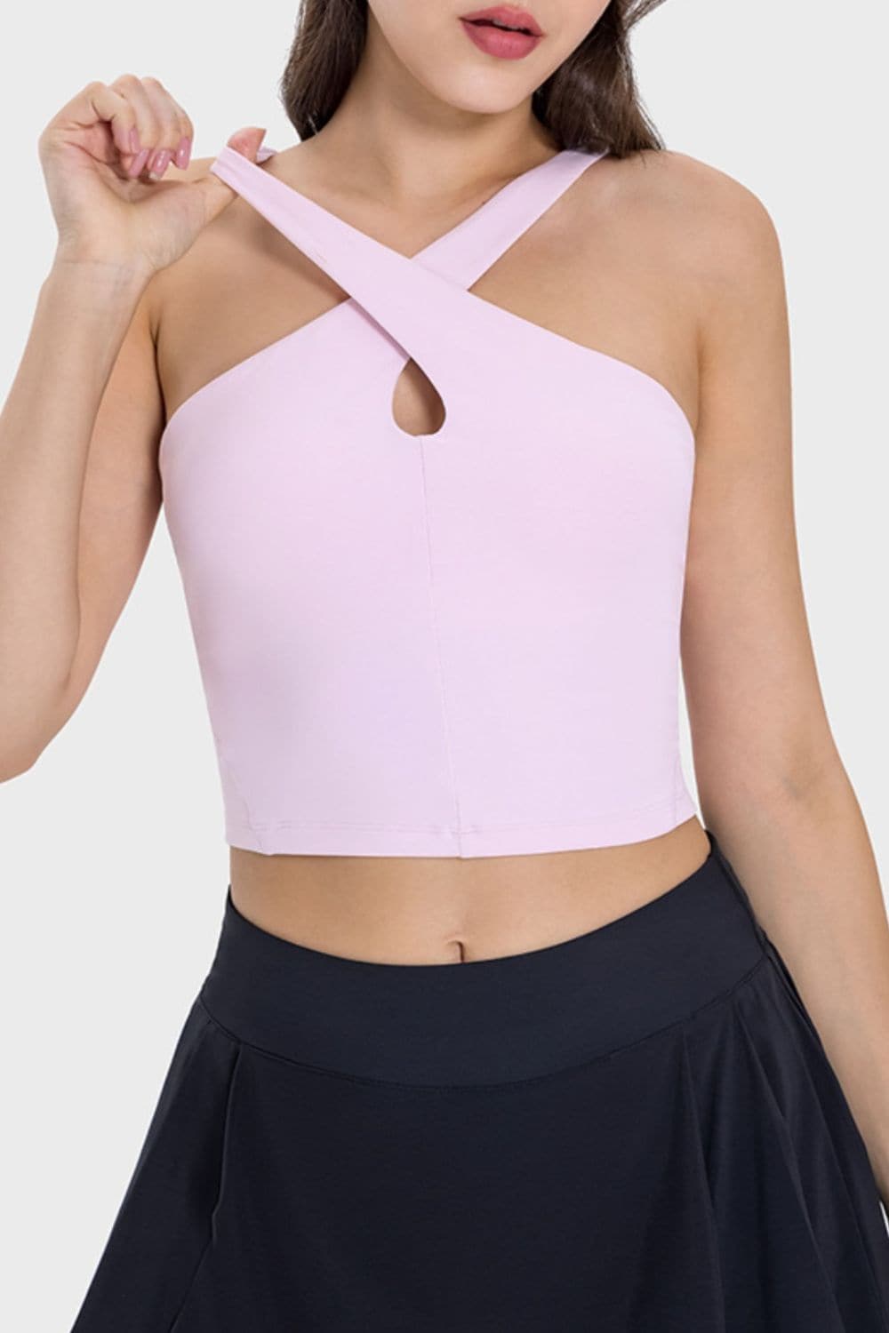 Crisscross Grecian Neck Active Cami.