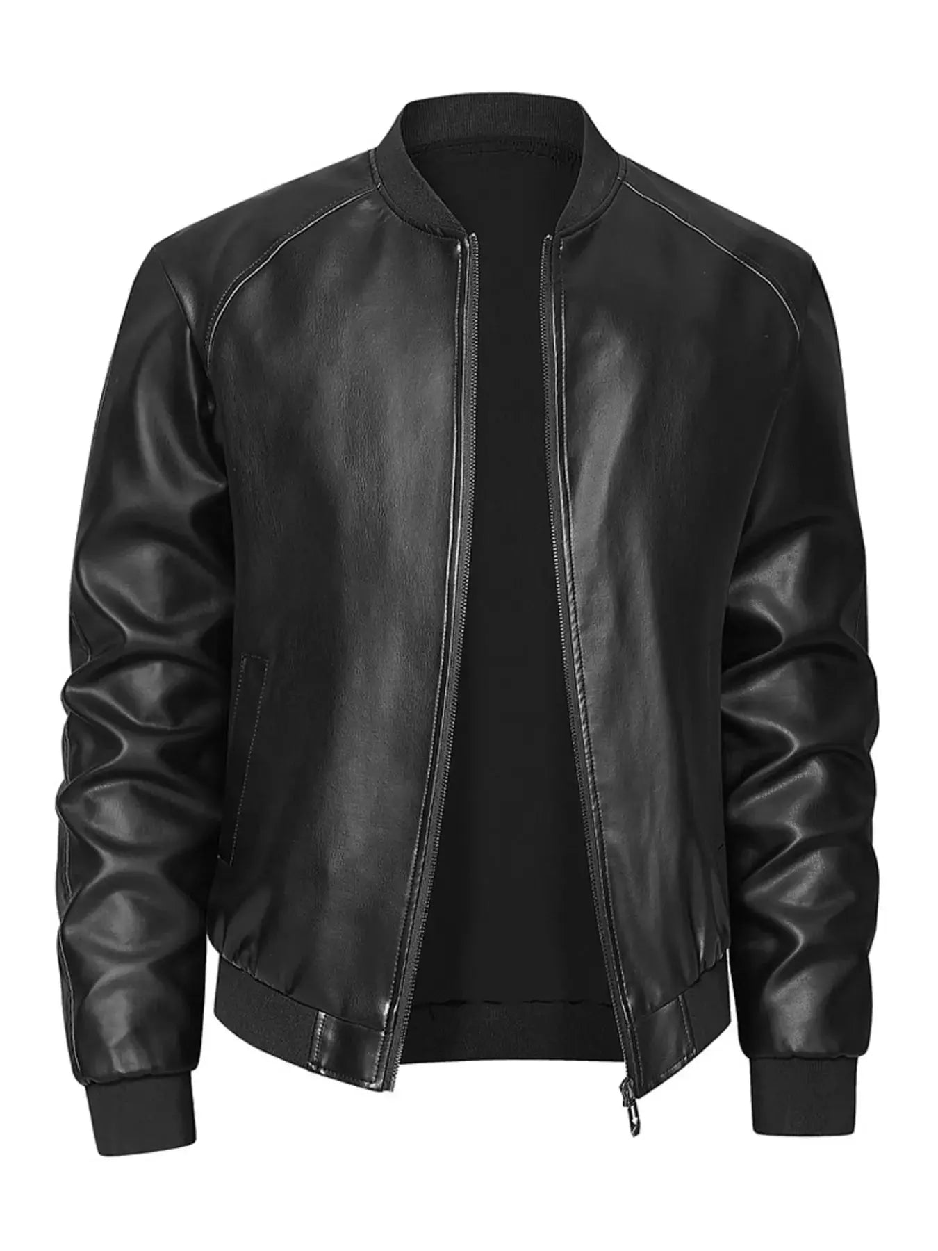 Men's Plus Size Zip Up Casual Leather Jacket Simply Love