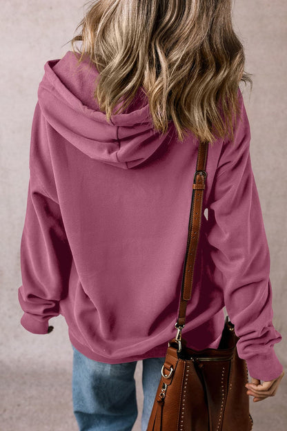 Sheer drawstring pocket hoodie with long sleeves