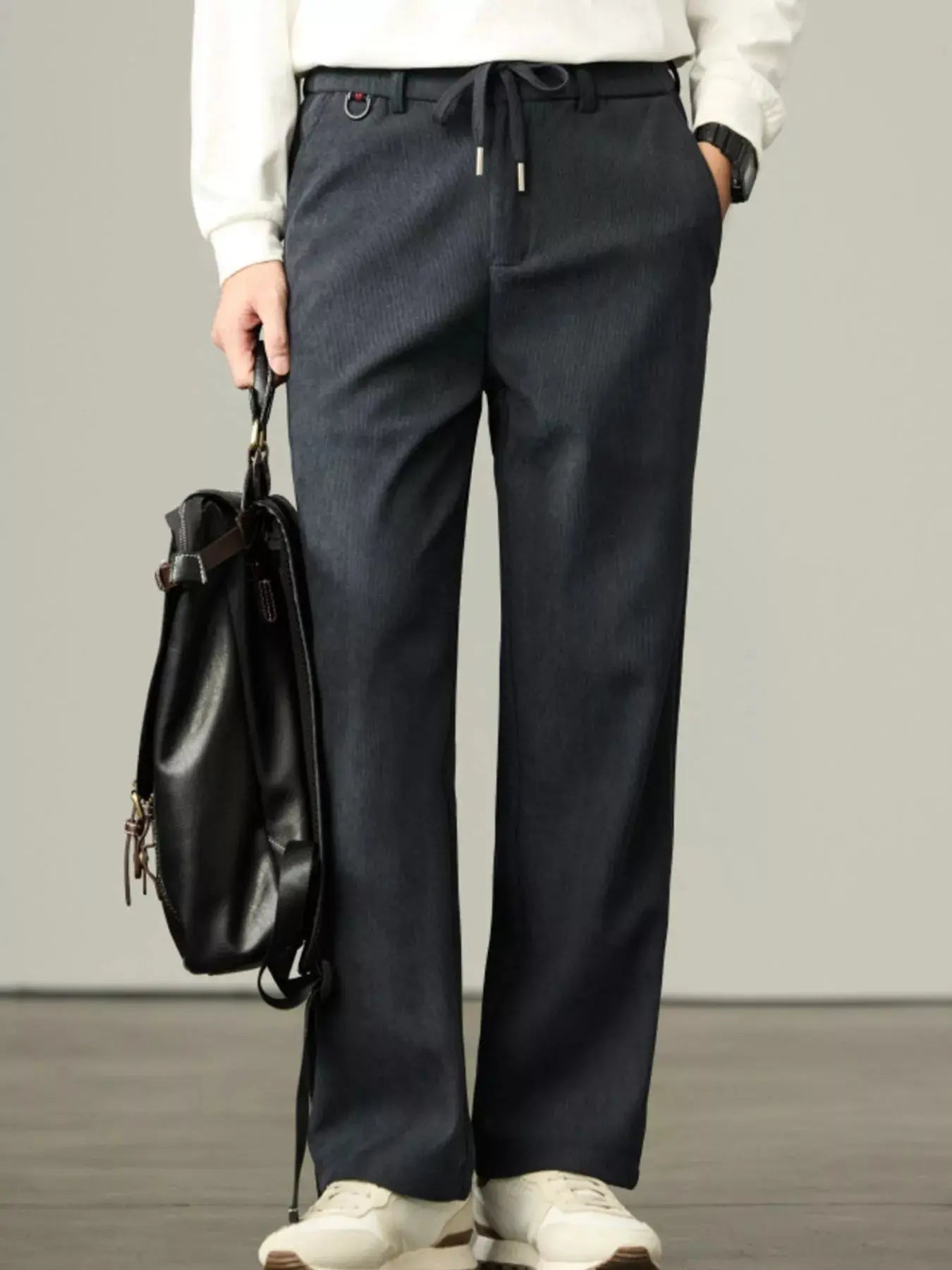 Men's Plus Size Straight-Leg Drawstring Pants Simply Love