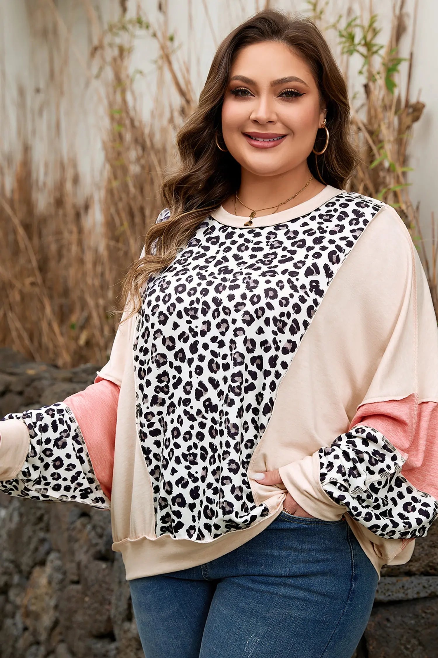 Dear-Lover Leopard Patchwork Women's Pullover Daily Wear Top - Baggy & Plus Size Dear-Lover Dropshipping