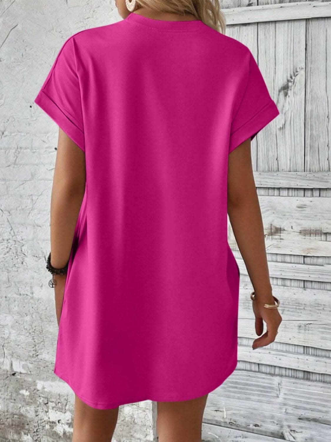 Chic round neck mini dress - Love Salve 