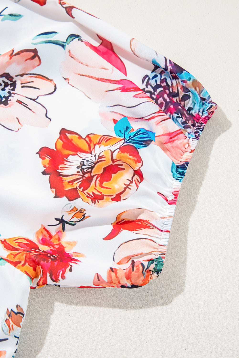 White Floral Square Neck Puff Sleeve Flowy Plus Size Midi Dress Dear-Lover Dropshipping