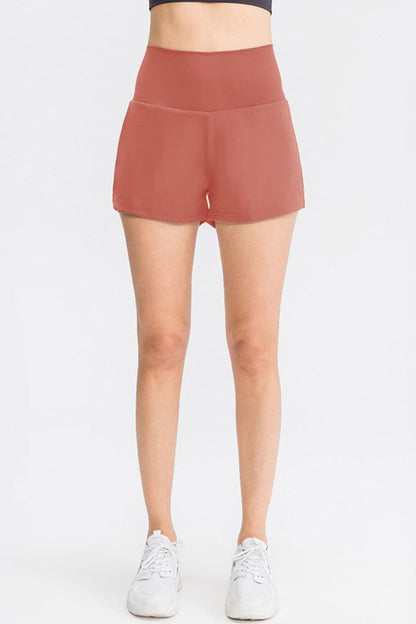 Wide Waistband Sports Shorts with Pockets.