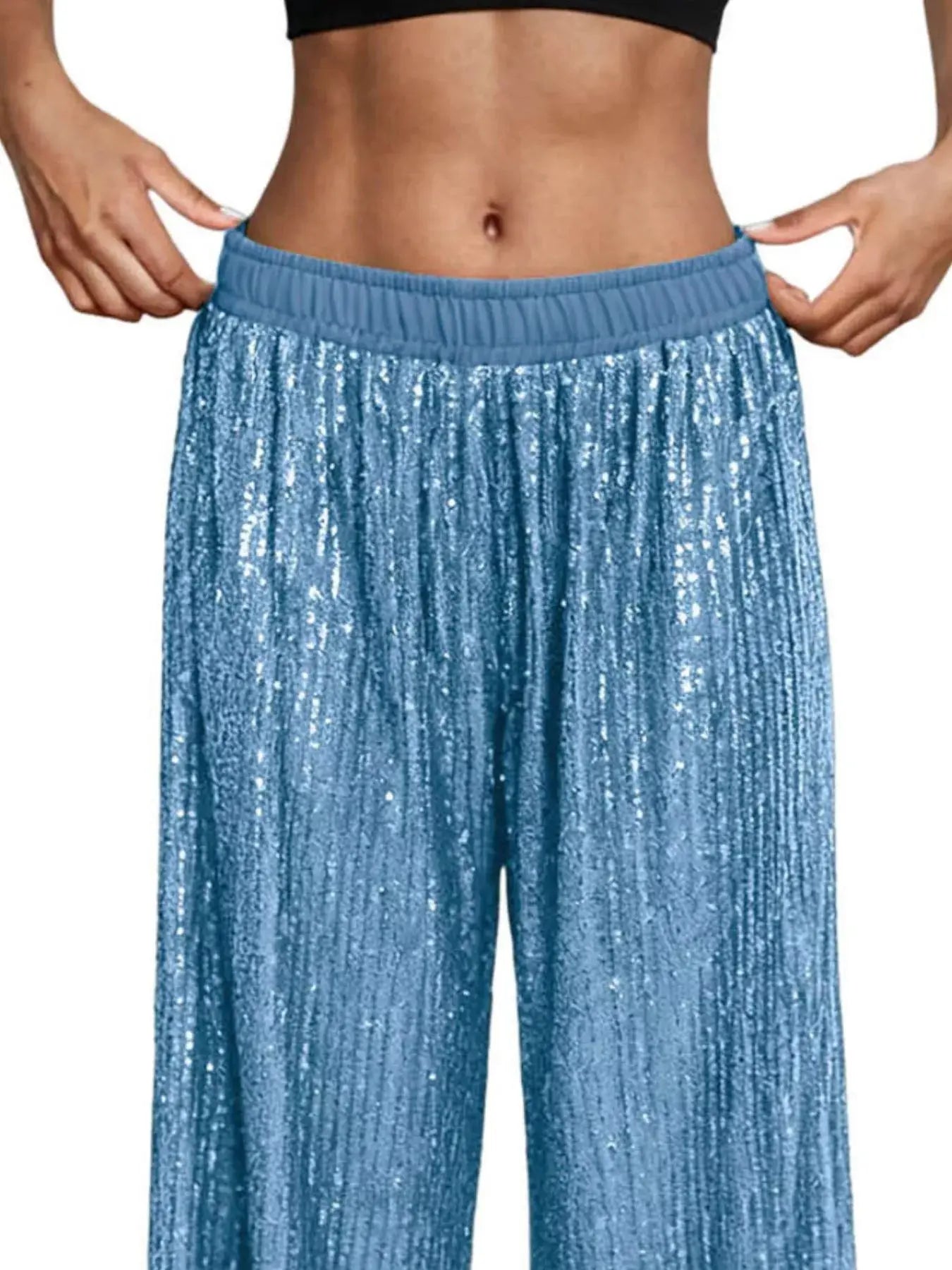 Sequin Wide-Leg Pants Simply Love