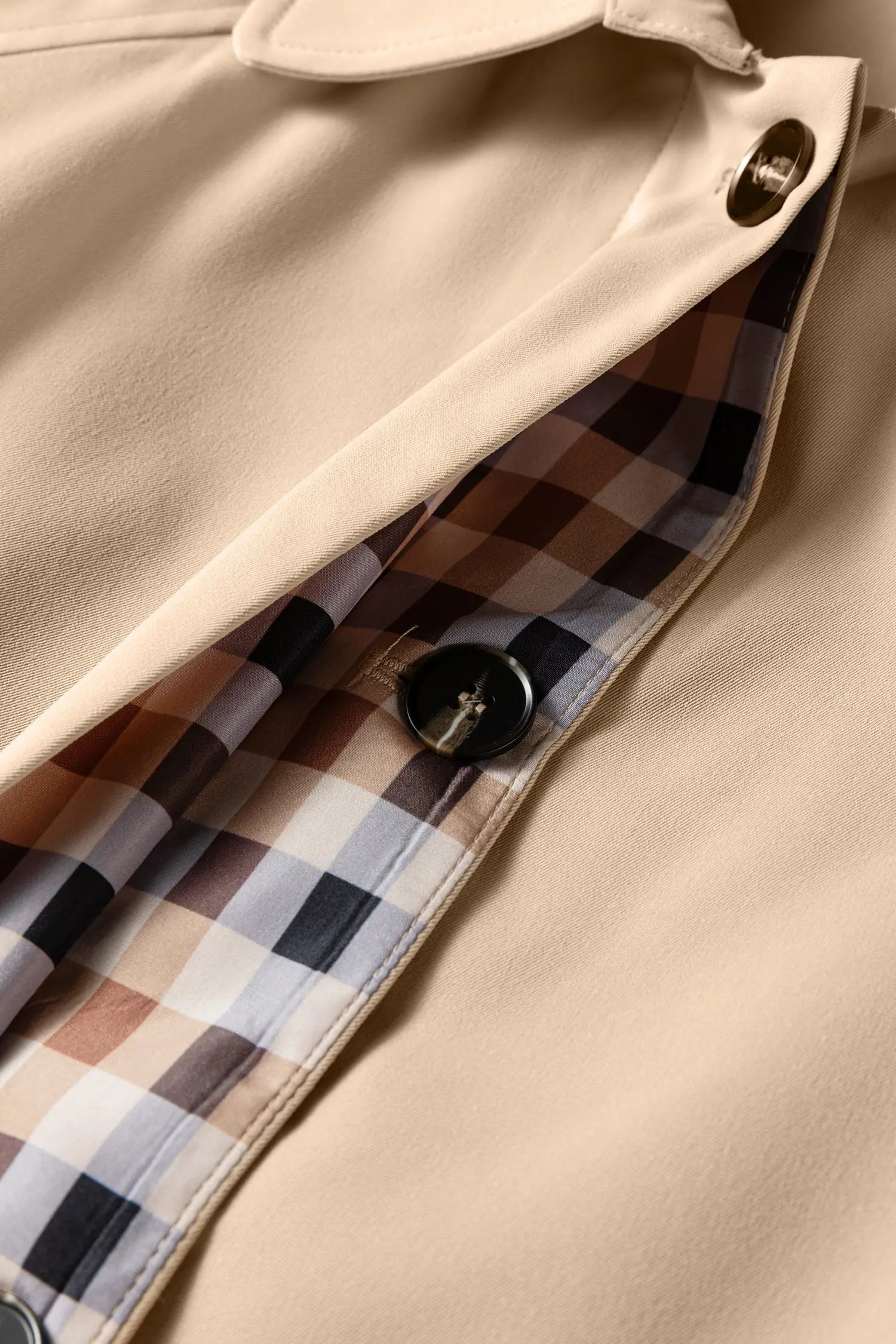 Parchment Plaid Liner Patchwork Single Breasted Trench Coat For Women Dear-Lover Dropshipping