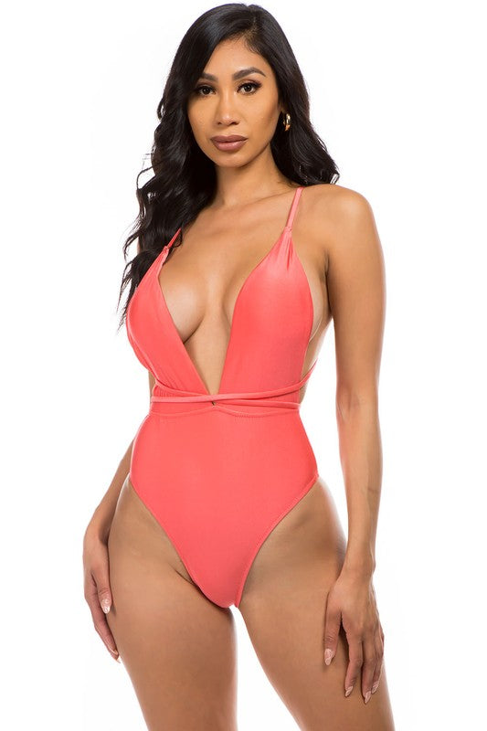 Luxe Wrap Crisscross One-Piece Swimsuit Coco’s Tee Boutique