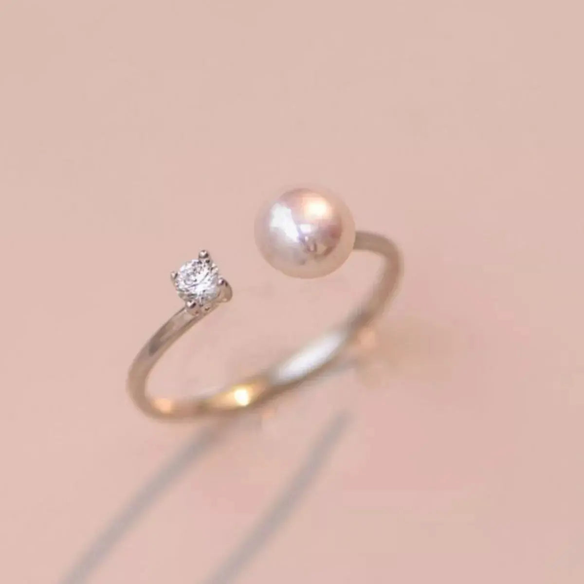 925 Sterling Silver Pearl Open Ring Simply Love