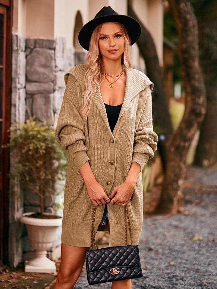 Dropped Shoulder Long Sleeve Cardigan.