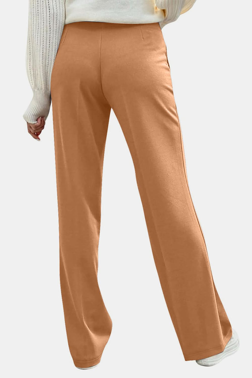 Button-Detail High Waist Trousers