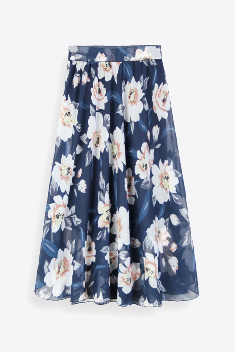 Full Size Floral Tie-Waist Skirt.