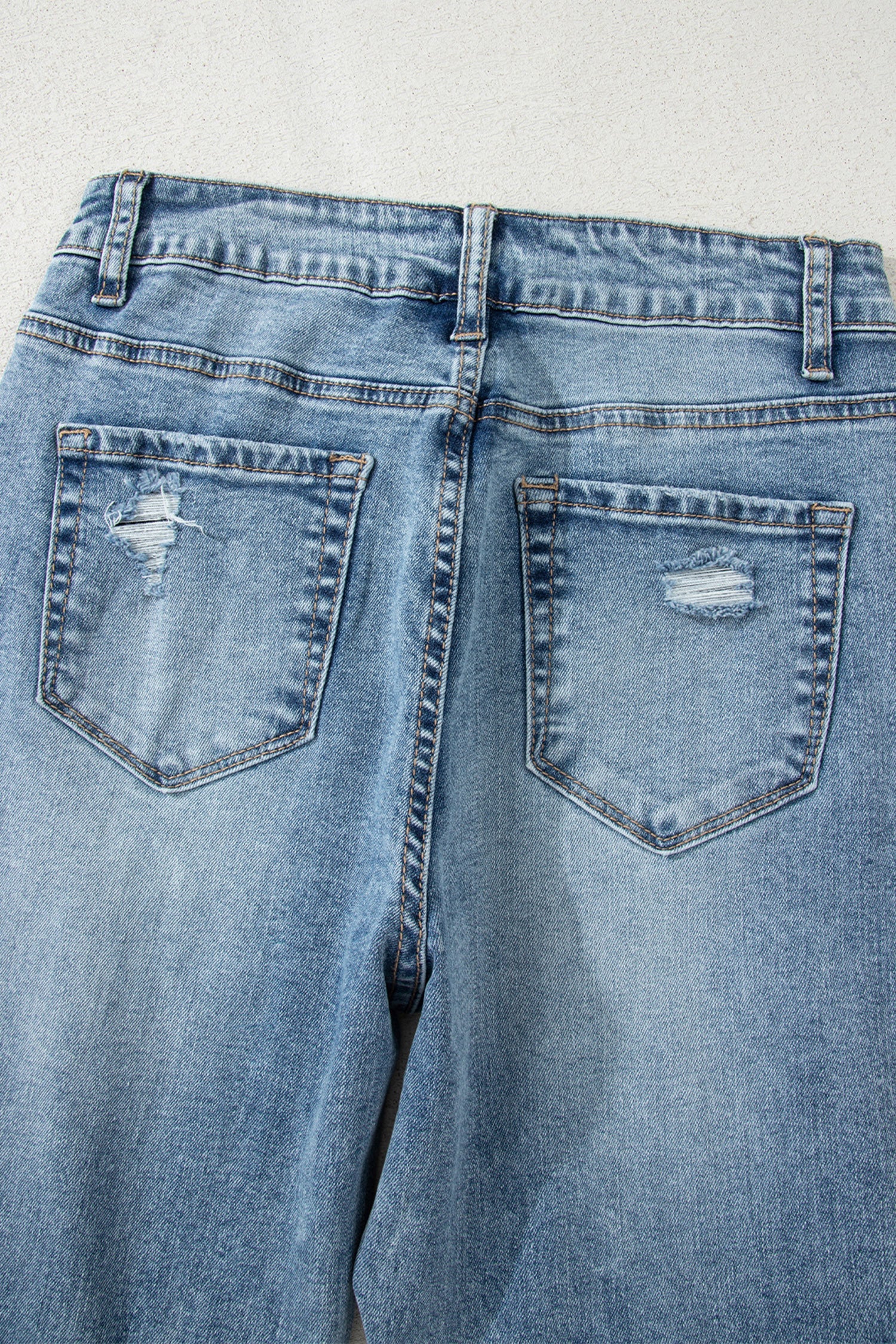 Myosotis Raw Hem Ripped Open Knee Fit Flare Jeans Denim Dear-Lover Dropshipping