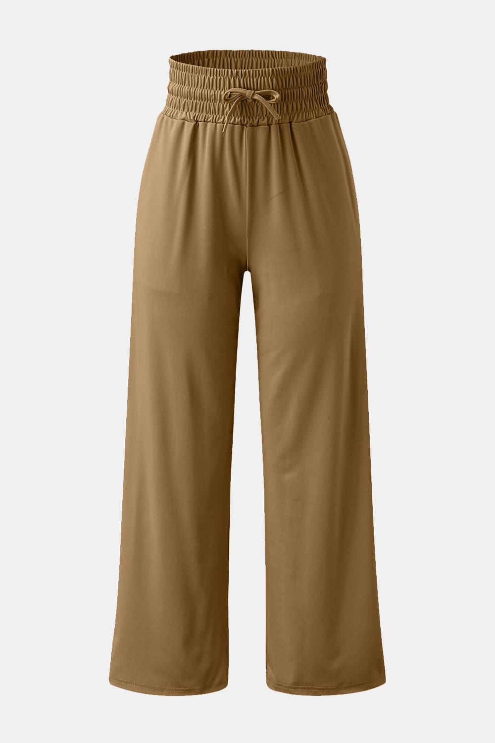 Full Size Drawstring High Waist Wide Leg Pants.