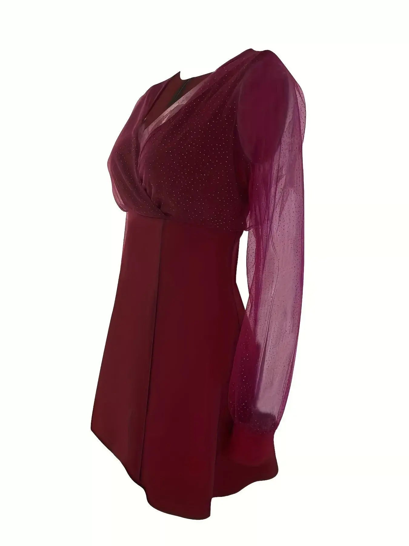 Glitter Mesh Long Sleeve Mini Dress Simply Love