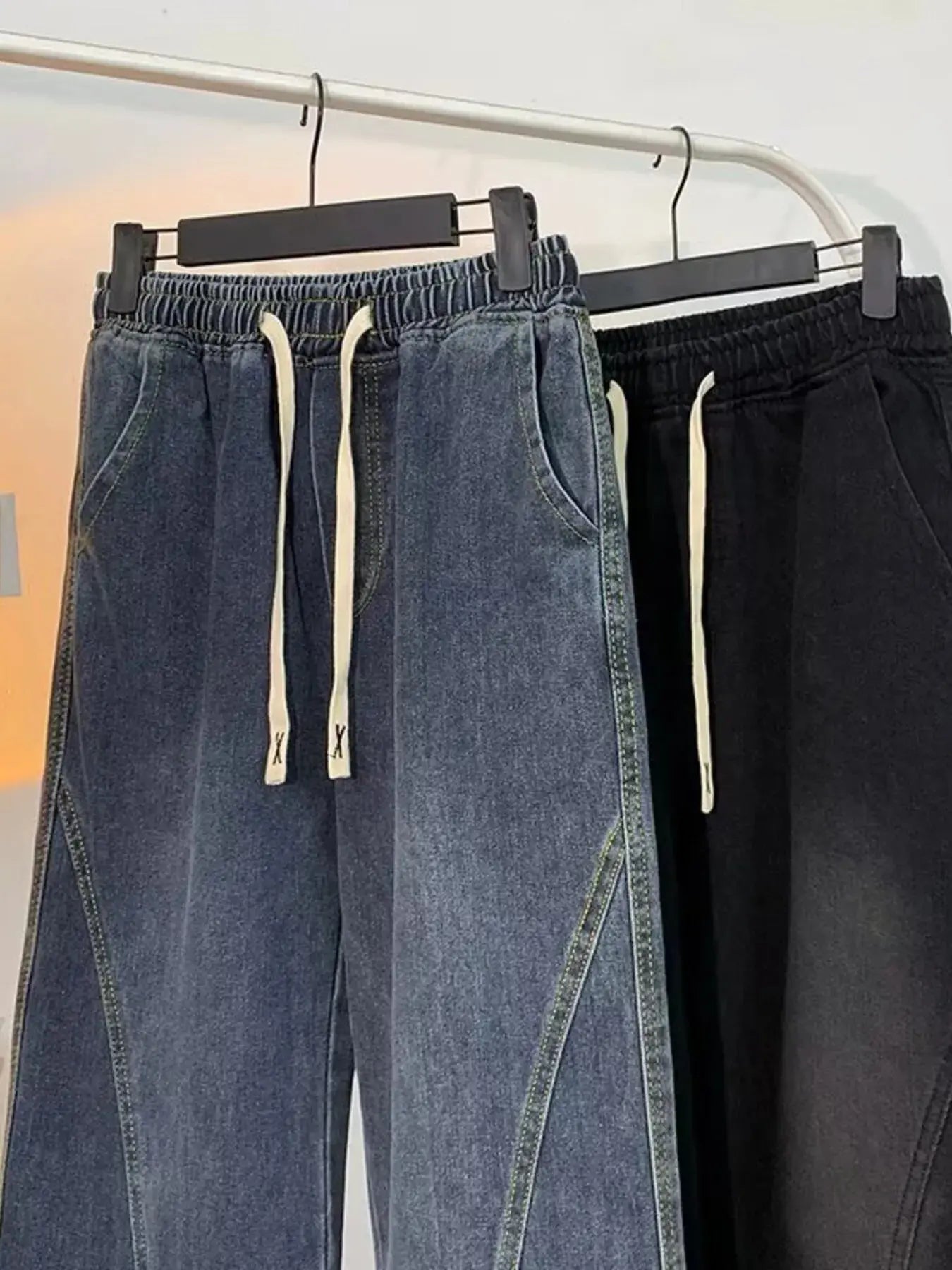 Men's Plus Size Elastic Waist Wide Leg Jeans Simply Love