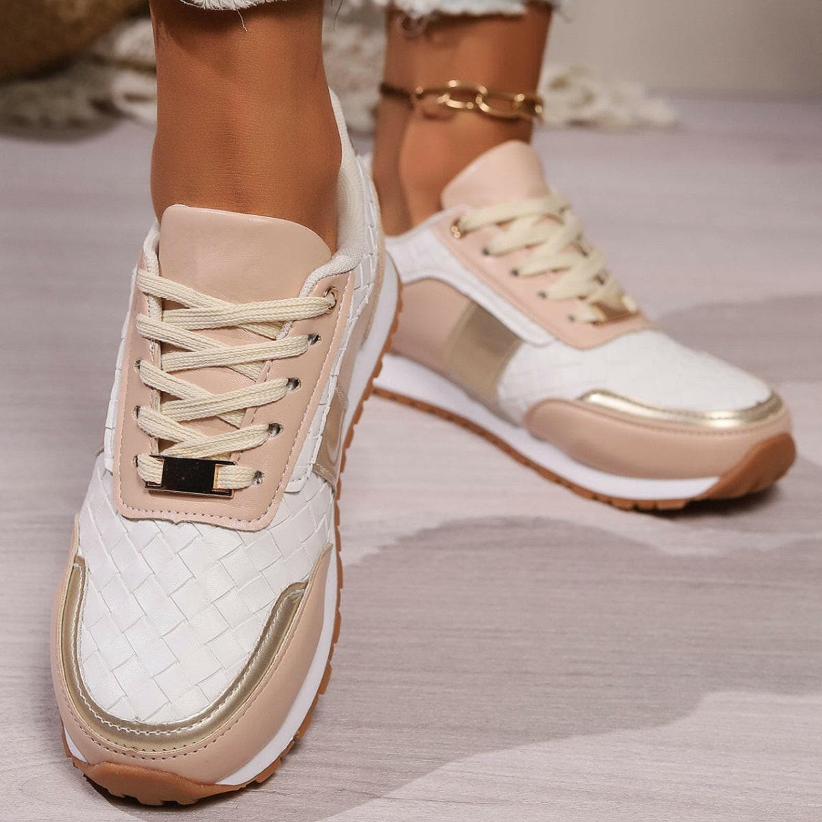 Lace-Up PU Leather SneakersLace-Up PU Leather Sneakers
 Step up your style game with our Lace-Up PU Leather Sneakers. Elevate your footwear collection with these sleek and comfortable sneakersLove Salve PU Leather SneakersShoes