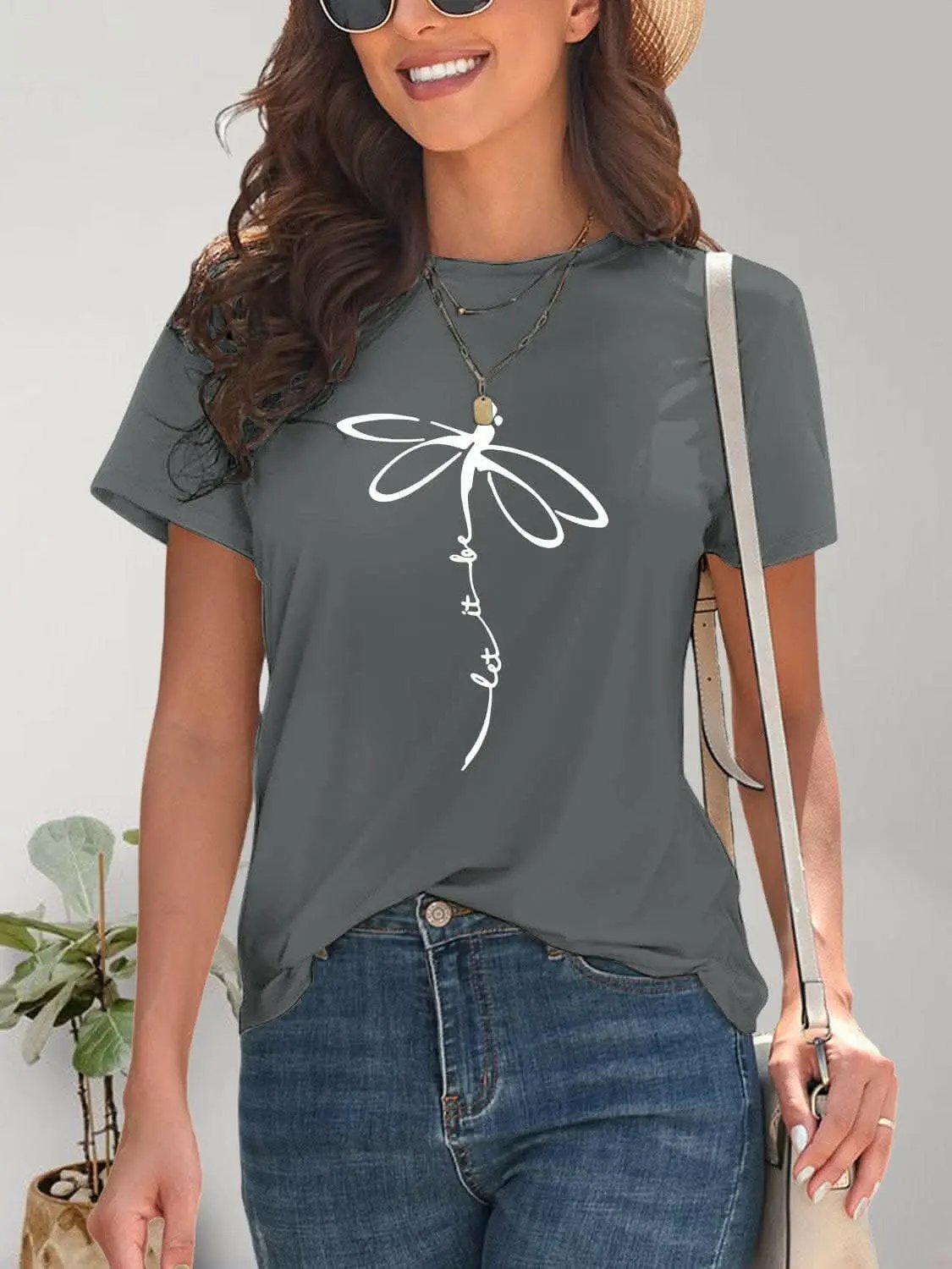 Chic dragonfly graphic tee - Love Salve 