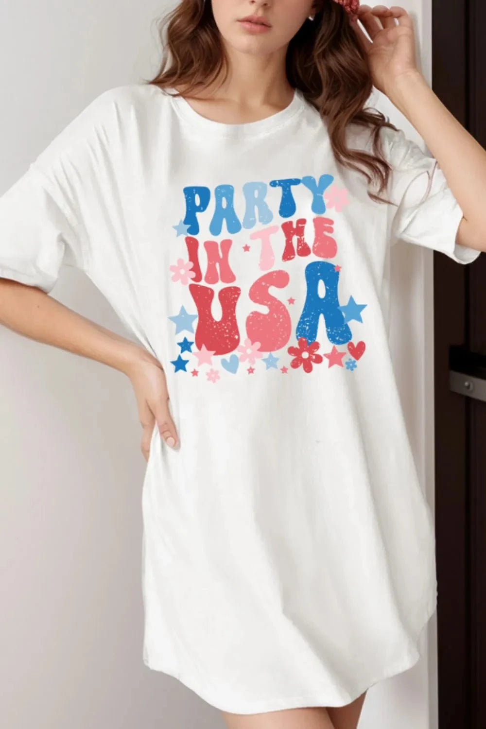 PARTY IN THE USA Graphic Oversized Tee Simply Love
