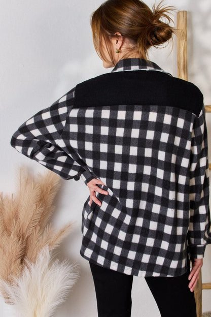 Hailey & Co Full Size Plaid Button Up Jacket.