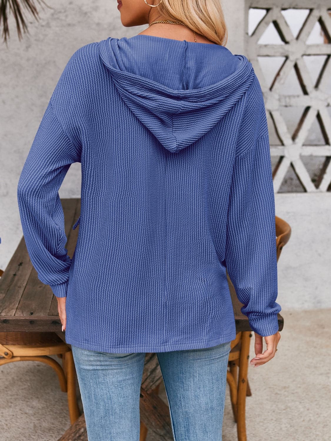 Casual dropped shoulder hoodie